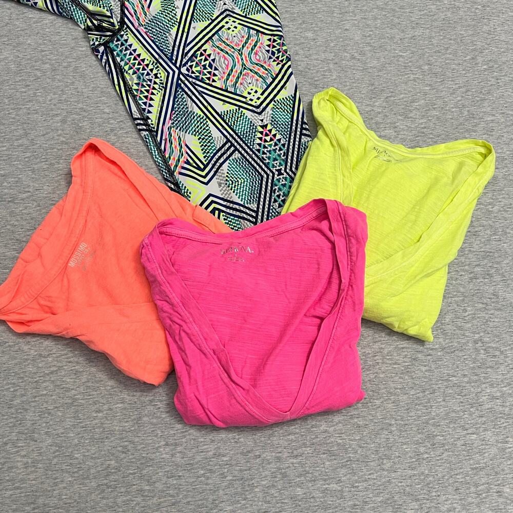 Victorias Secret Sport Crop Leggings Womens Large Barbiecore‎ Neon Y2K Tee Top - Picture 12 of 15